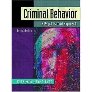 Criminal BEHAVIOR: A PSYCHOLOGICAL APPROACH Bartol Text Book Hard Cover New